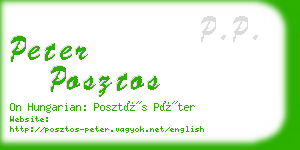 peter posztos business card